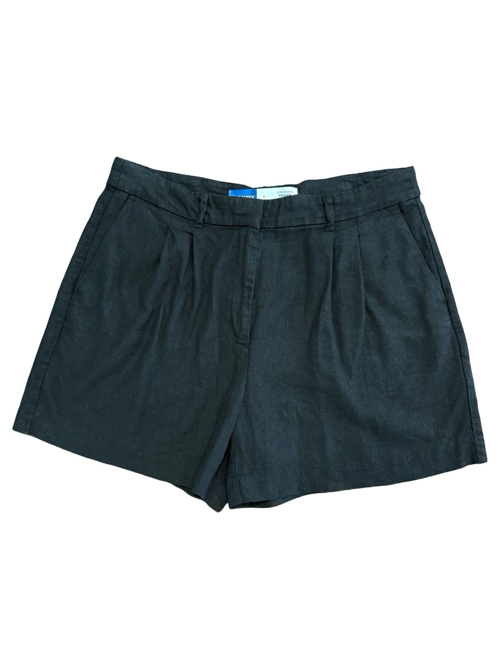 Old Navy Extra High Rise Taylor Black Linen Shorts with Adjustable Waist